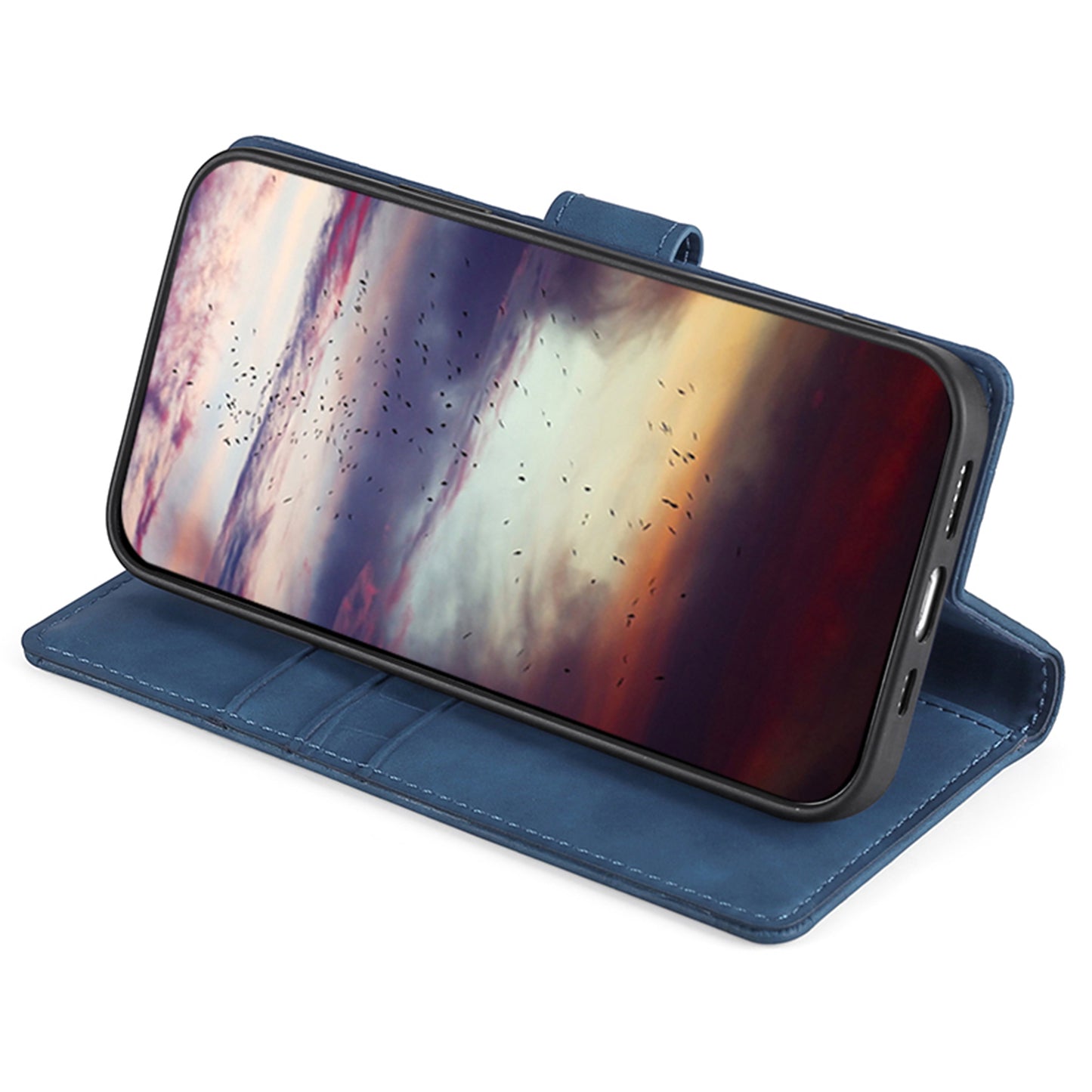 Skin-friendly Phone Case For OnePlus 11 5G, Wallet Stand Crocodile Texture PU Leather + TPU Anti-fall Cell Phone Cover - Blue