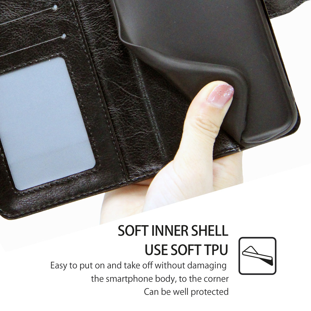 Anti-drop Flip Leather Phone Case For OnePlus 11 5G, Protective Cell Phone Cover with Stand Wallet - Black