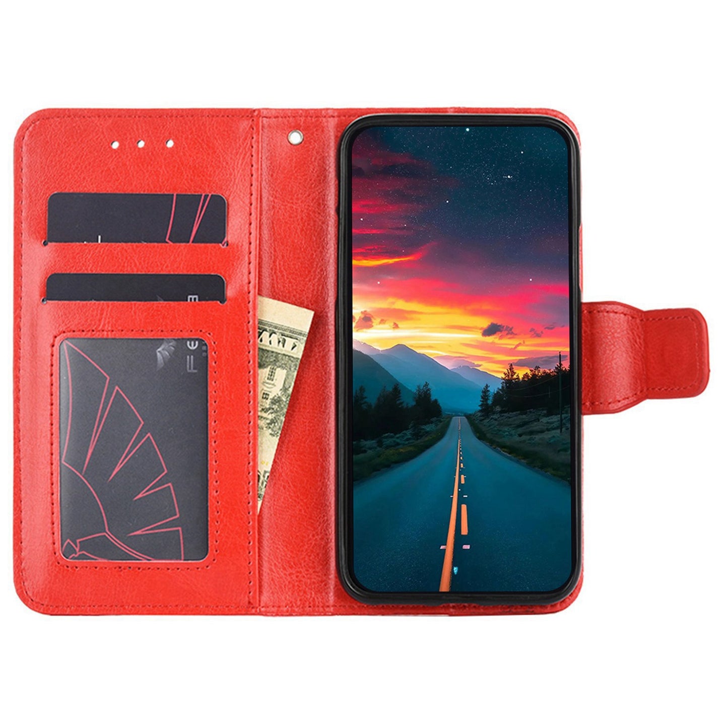 Anti-drop Flip Leather Phone Case For OnePlus 11 5G, Protective Cell Phone Cover with Stand Wallet - Red