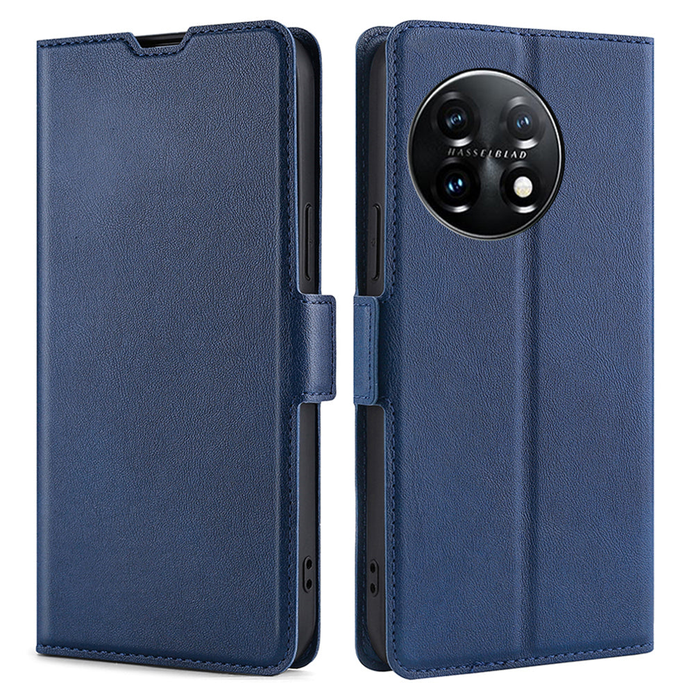 Cell Phone Cover for OnePlus 11 5G, PU Leather Card Holder Drop-proof Flip Mobile Phone Case with Stand - Blue
