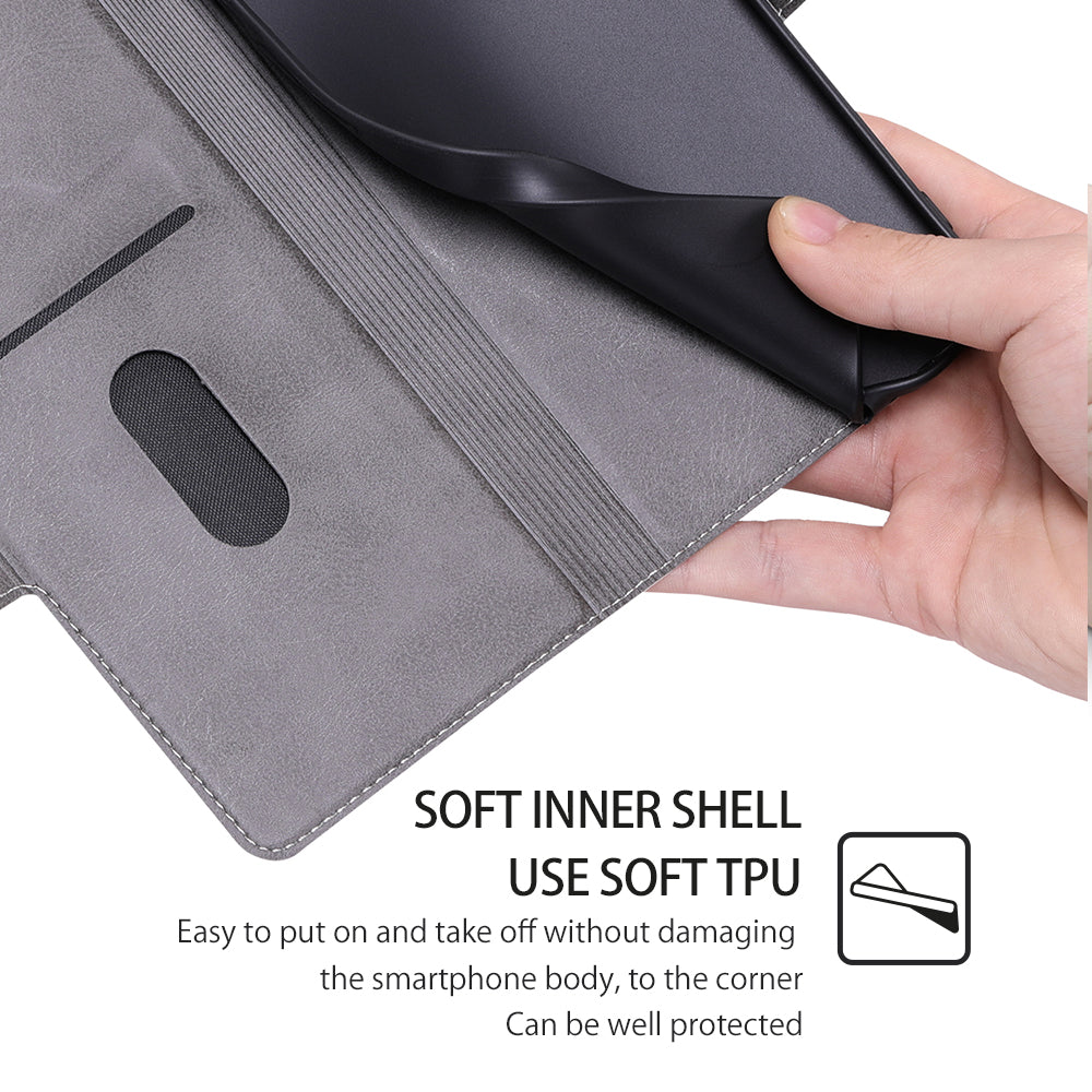 Cell Phone Cover for OnePlus 11 5G, PU Leather Card Holder Drop-proof Flip Mobile Phone Case with Stand - White