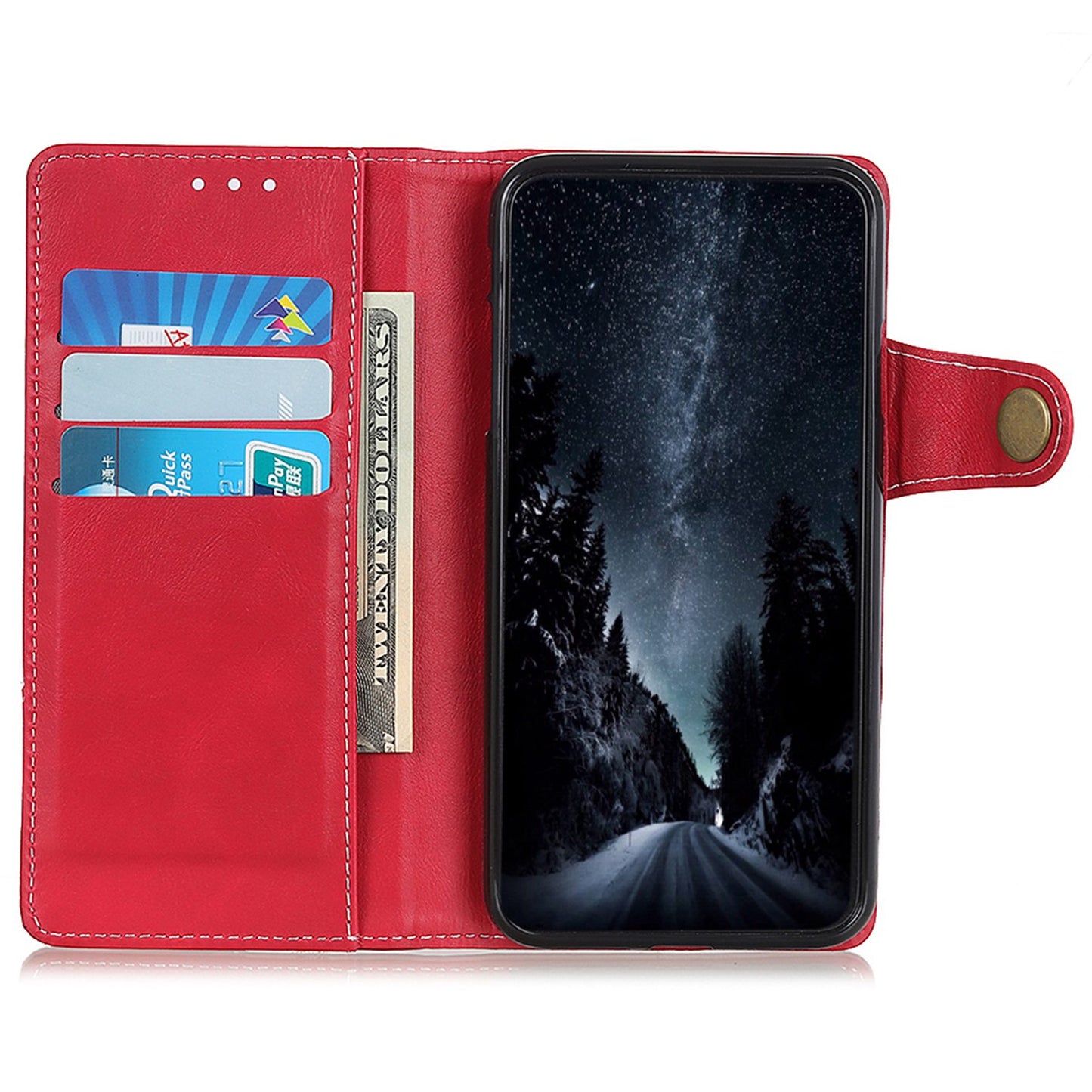 For OnePlus 11 5G S-shaped Texture Phone Case Stand Wallet Protective Cell Phone Flip Cover - Red