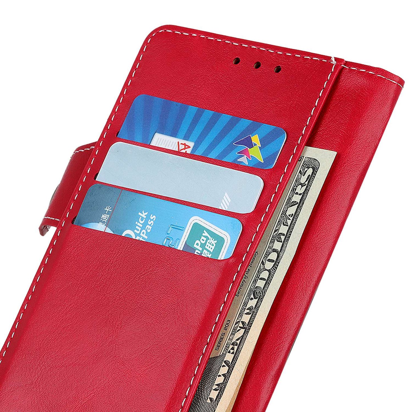 For OnePlus 11 5G S-shaped Texture Phone Case Stand Wallet Protective Cell Phone Flip Cover - Red