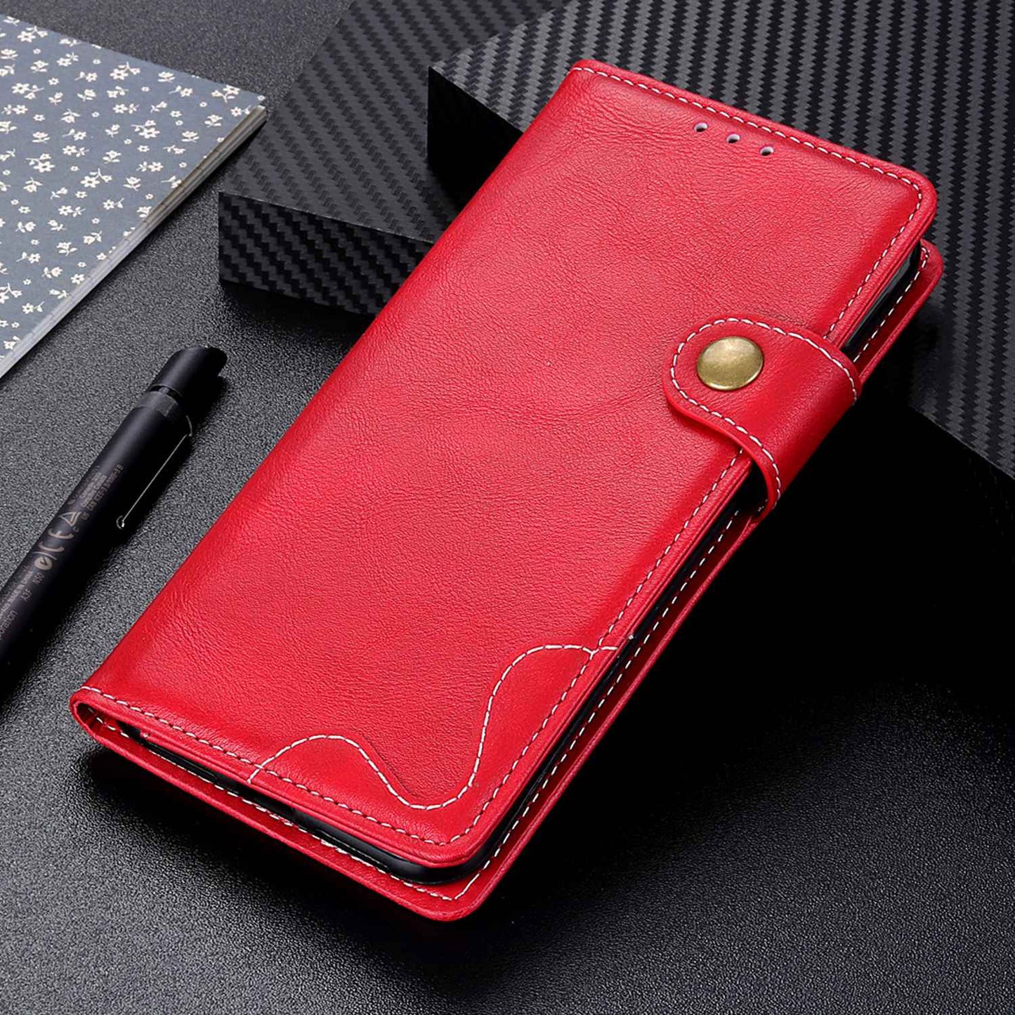 For OnePlus 11 5G S-shaped Texture Phone Case Stand Wallet Protective Cell Phone Flip Cover - Red