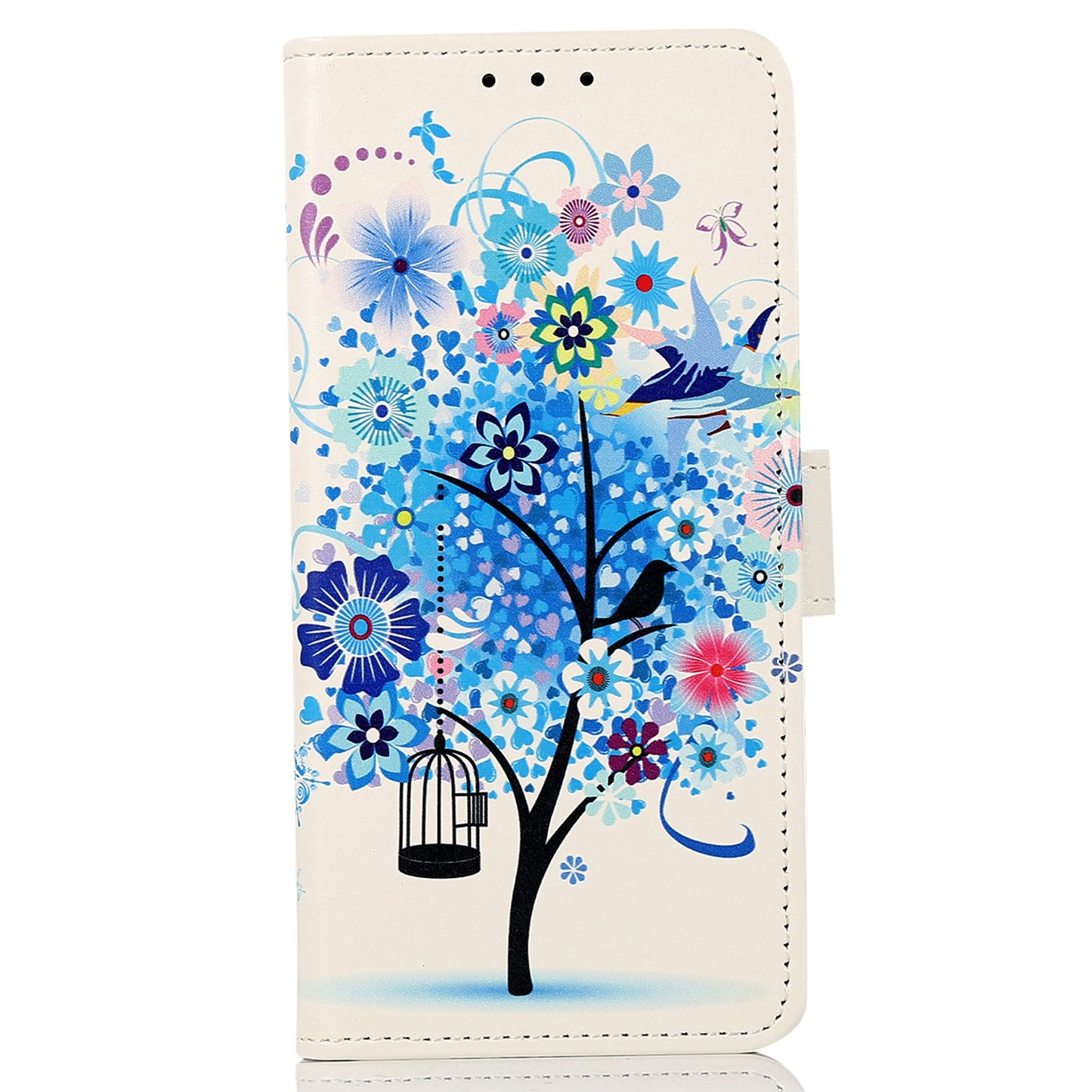 For OnePlus 11 5G Pattern Printing Phone Case PU Leather Stand Wallet Flip Cover - Blue Tree