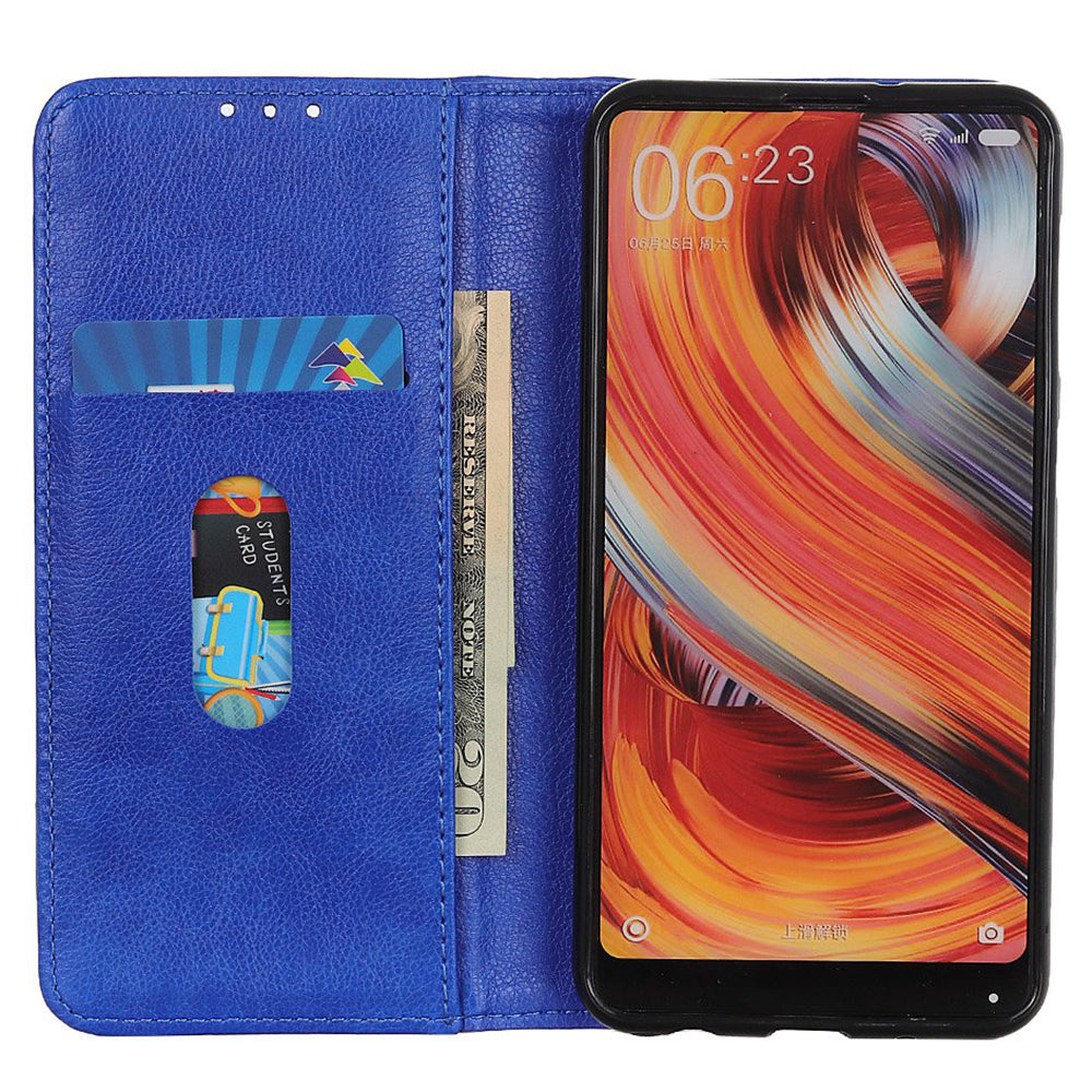 For OnePlus 11 5G Split Leather Stand Phone Case Litchi Texture Wallet Protection Cover - Blue