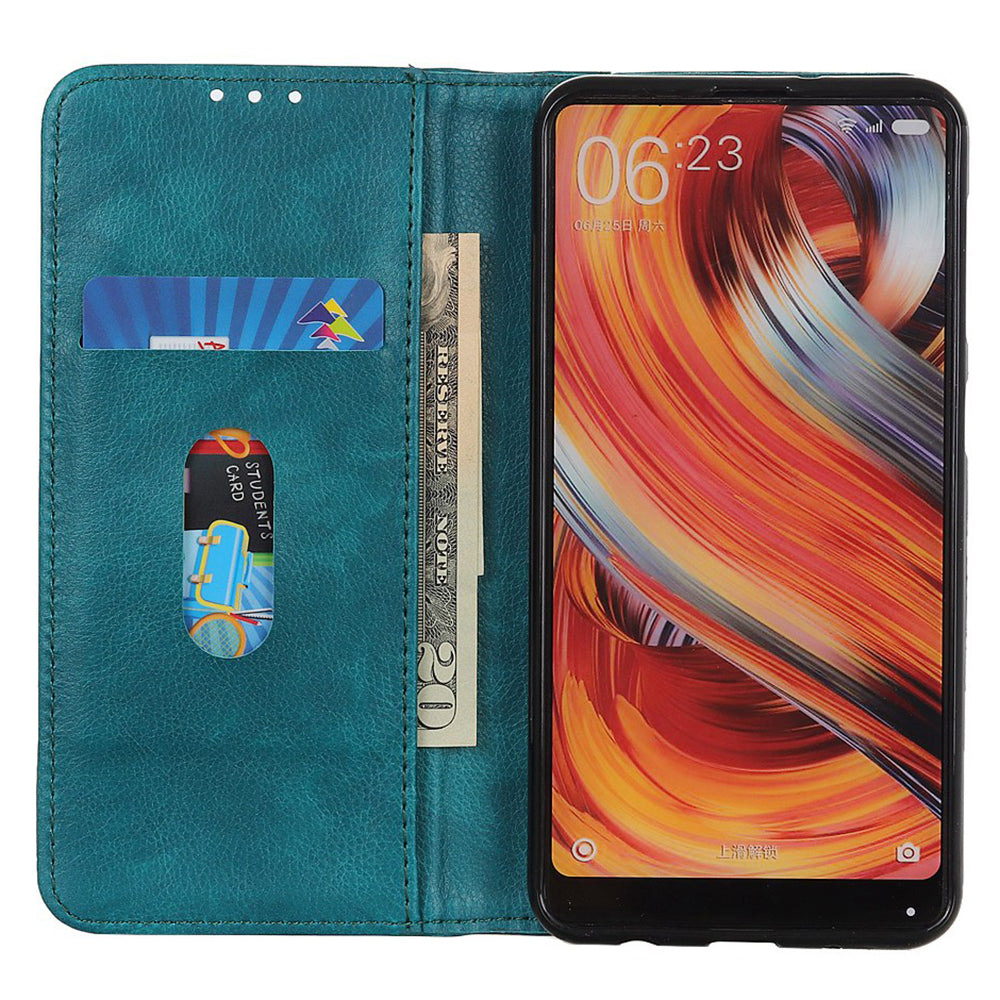 For OnePlus 11 5G Split Leather Stand Phone Case Litchi Texture Wallet Protection Cover - Green