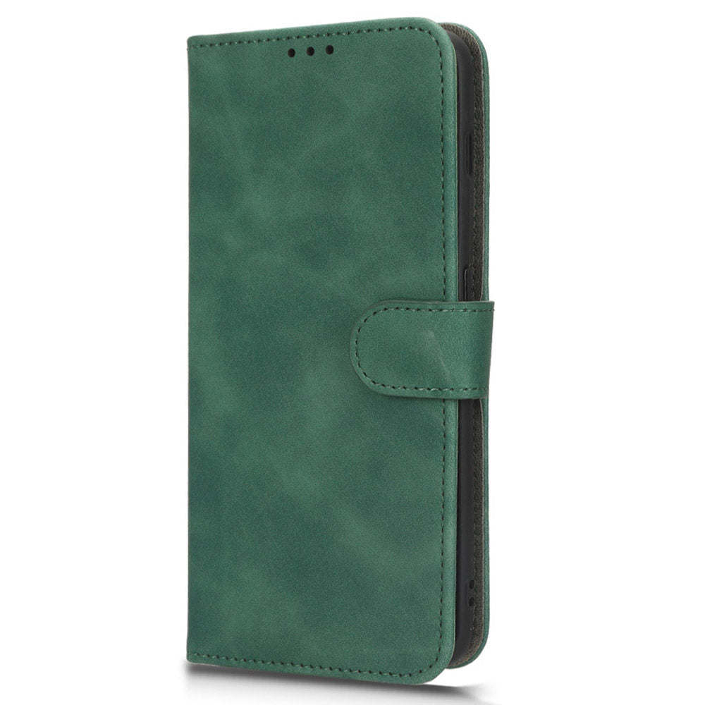 For OnePlus 11 5G Skin-touch Feeling Phone Leather Case Wallet Stand Cell Phone Cover - Green