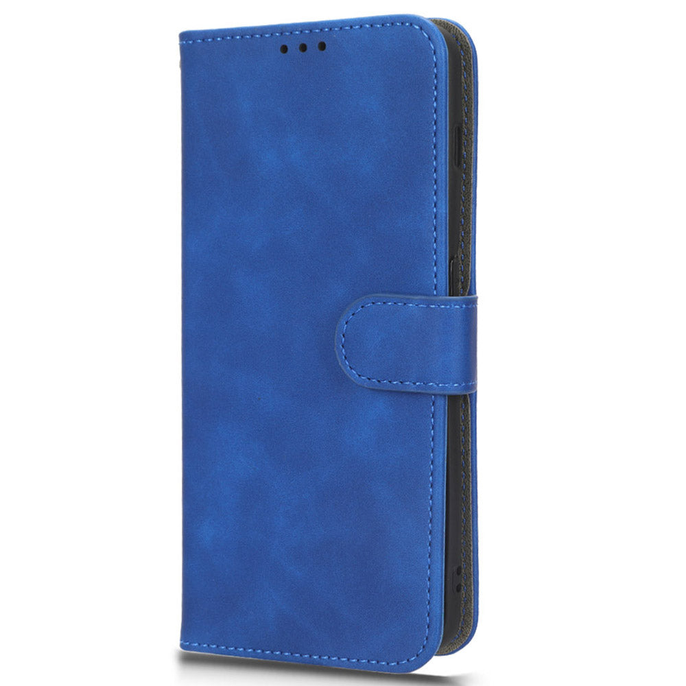 For OnePlus 11 5G Skin-touch Feeling Phone Leather Case Wallet Stand Cell Phone Cover - Blue