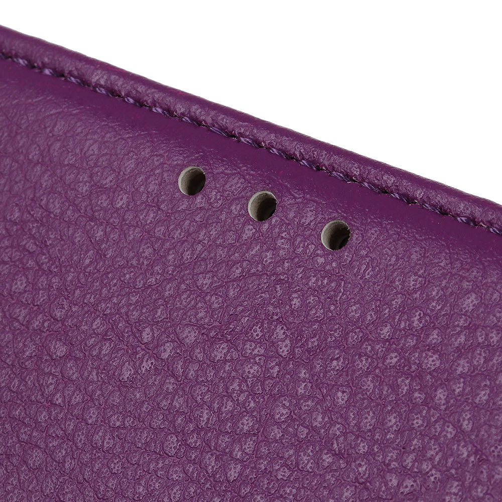 For OnePlus 11 5G Mobile Phone Case Litchi Texture PU Leather Wallet Stand Full Protection Cover - Purple