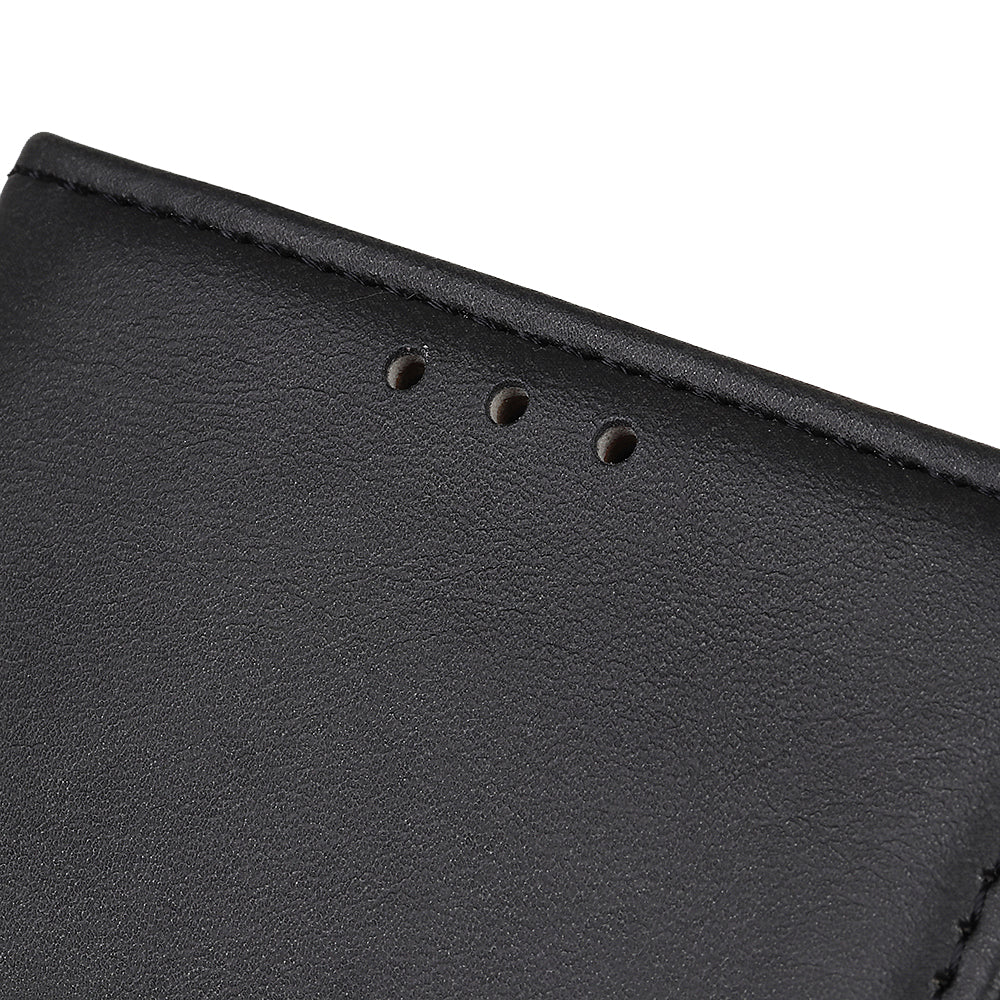 For OnePlus 11 5G Cowhide Texture Wallet Stand PU Leather Phone Case Magnetic Clasp Anti-Scratch Cover - Black