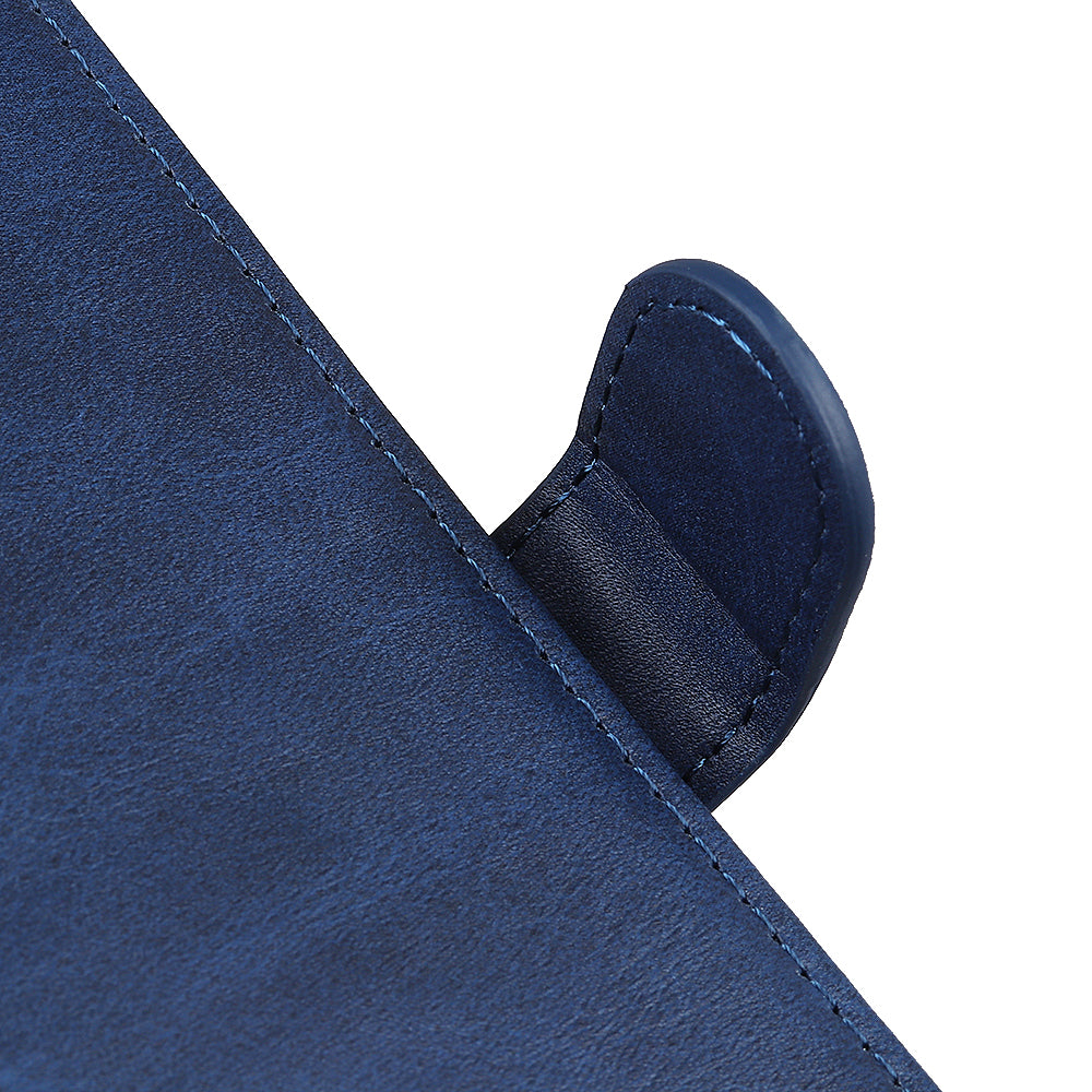 For OnePlus 11 5G Cowhide Texture Wallet Stand PU Leather Phone Case Magnetic Clasp Anti-Scratch Cover - Blue