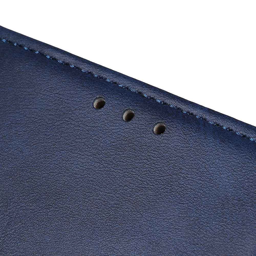 For OnePlus 11 5G Cowhide Texture Wallet Stand PU Leather Phone Case Magnetic Clasp Anti-Scratch Cover - Blue