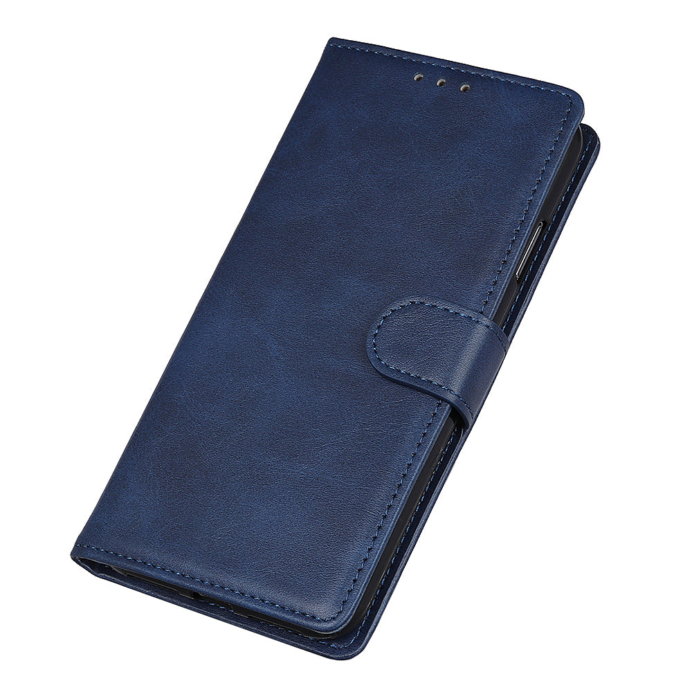 For OnePlus 11 5G Cowhide Texture Wallet Stand PU Leather Phone Case Magnetic Clasp Anti-Scratch Cover - Blue