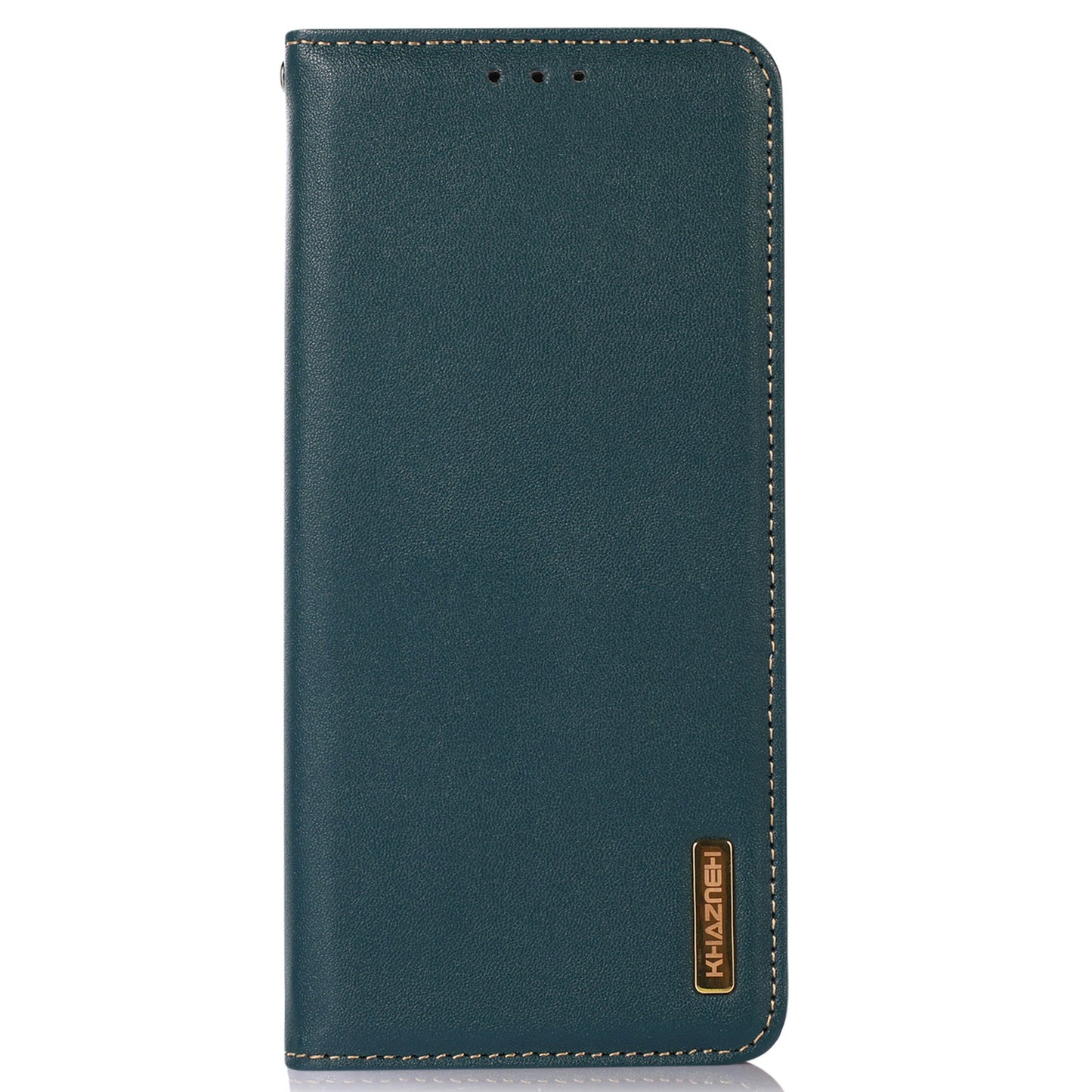 KHAZNEH Anti-drop Phone  Cover For OnePlus 11 5G Genuine Cowhide Leather Nappa Texture Stand Wallet Protective Phone Case - Green