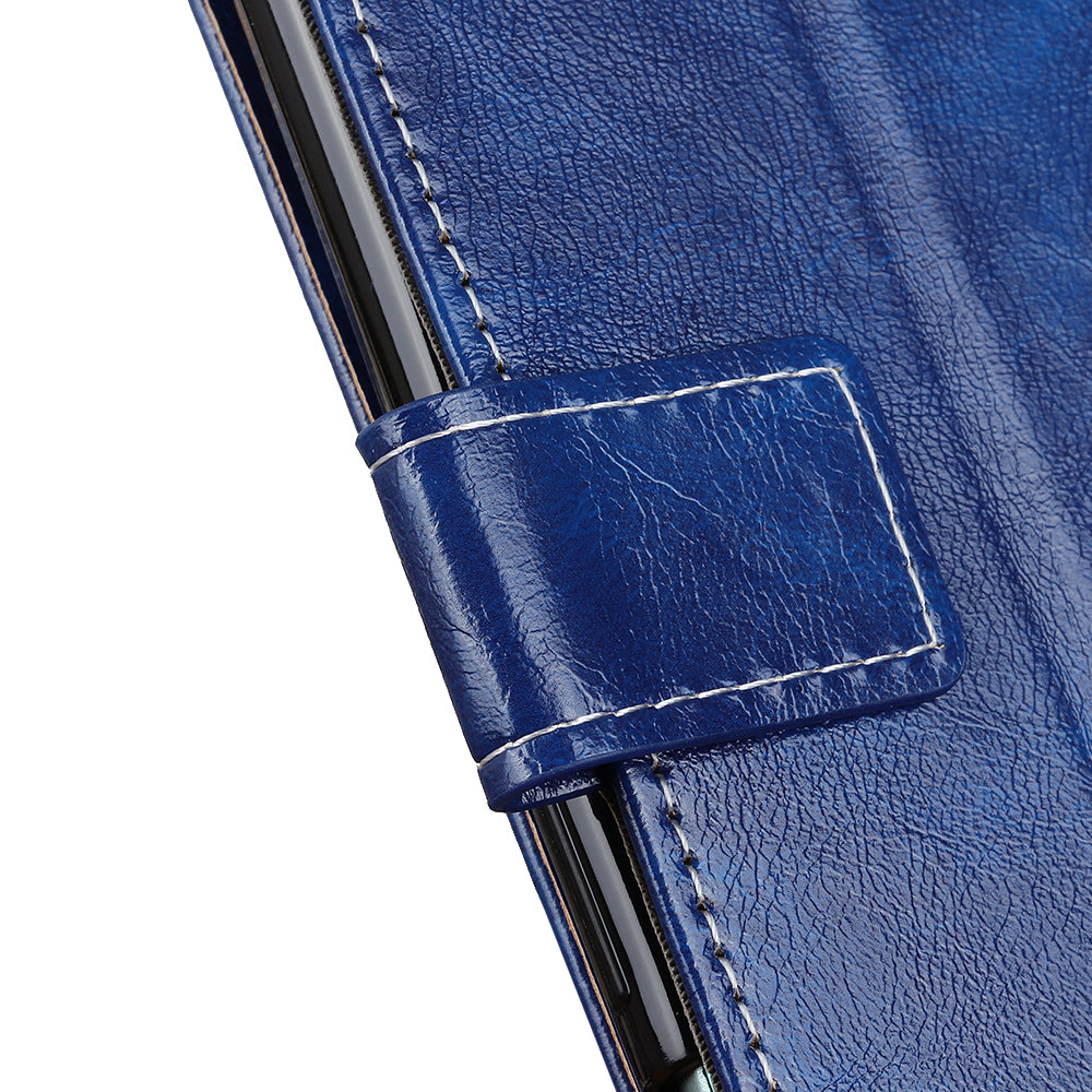 Cell Phone Cover For OnePlus 11 5G , Leather Retro Crazy Horse Texture Anti-scratch Phone Case Stand Wallet - Blue
