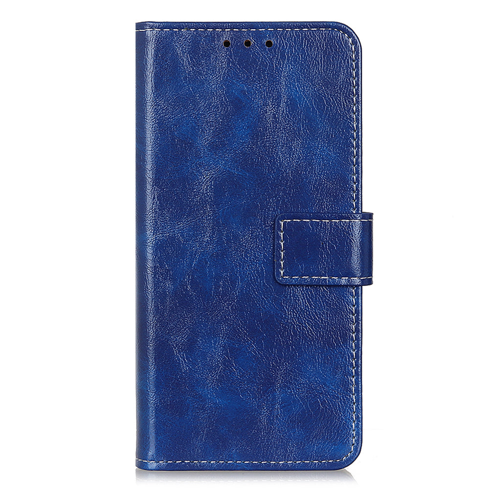 Cell Phone Cover For OnePlus 11 5G , Leather Retro Crazy Horse Texture Anti-scratch Phone Case Stand Wallet - Blue