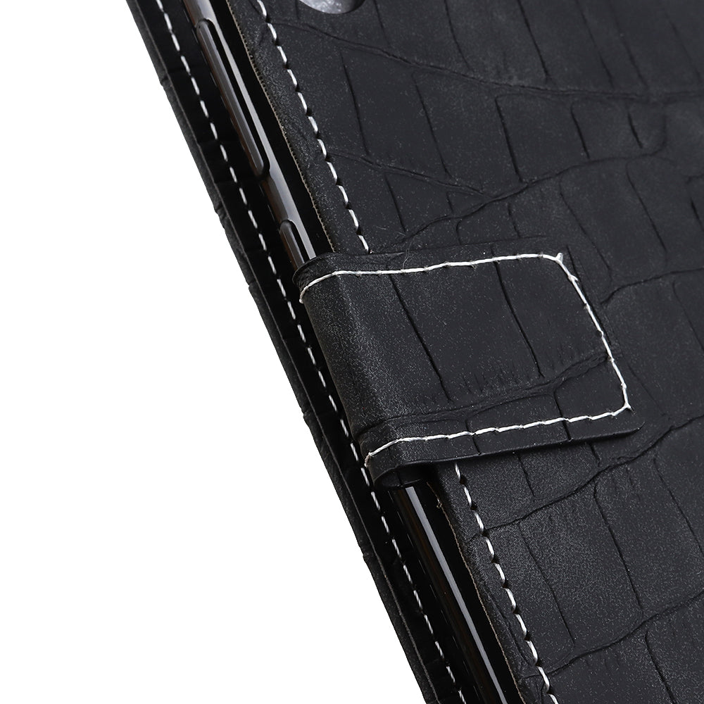 Mobile Phone Case For OnePlus 11 5G , Flip Leather Wallet Stand Crocodile Texture Anti-fall Protective Phone Cover - Black
