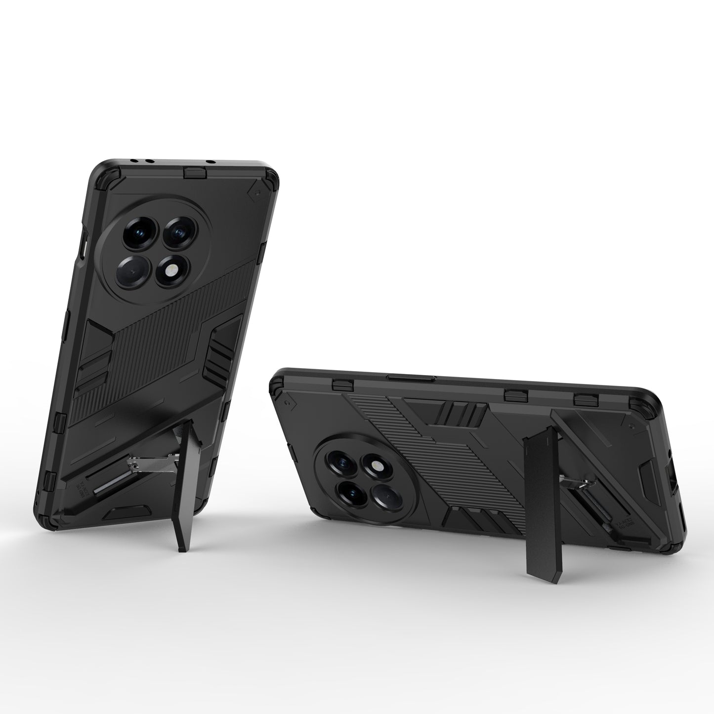 Anti-fall Phone Case for OnePlus Ace 2 5G / 11R 5G , Soft TPU Hard PC Mobile Phone Cover Kickstand - Black