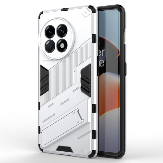Anti-fall Phone Case for OnePlus Ace 2 5G / 11R 5G , Soft TPU Hard PC Mobile Phone Cover Kickstand - White