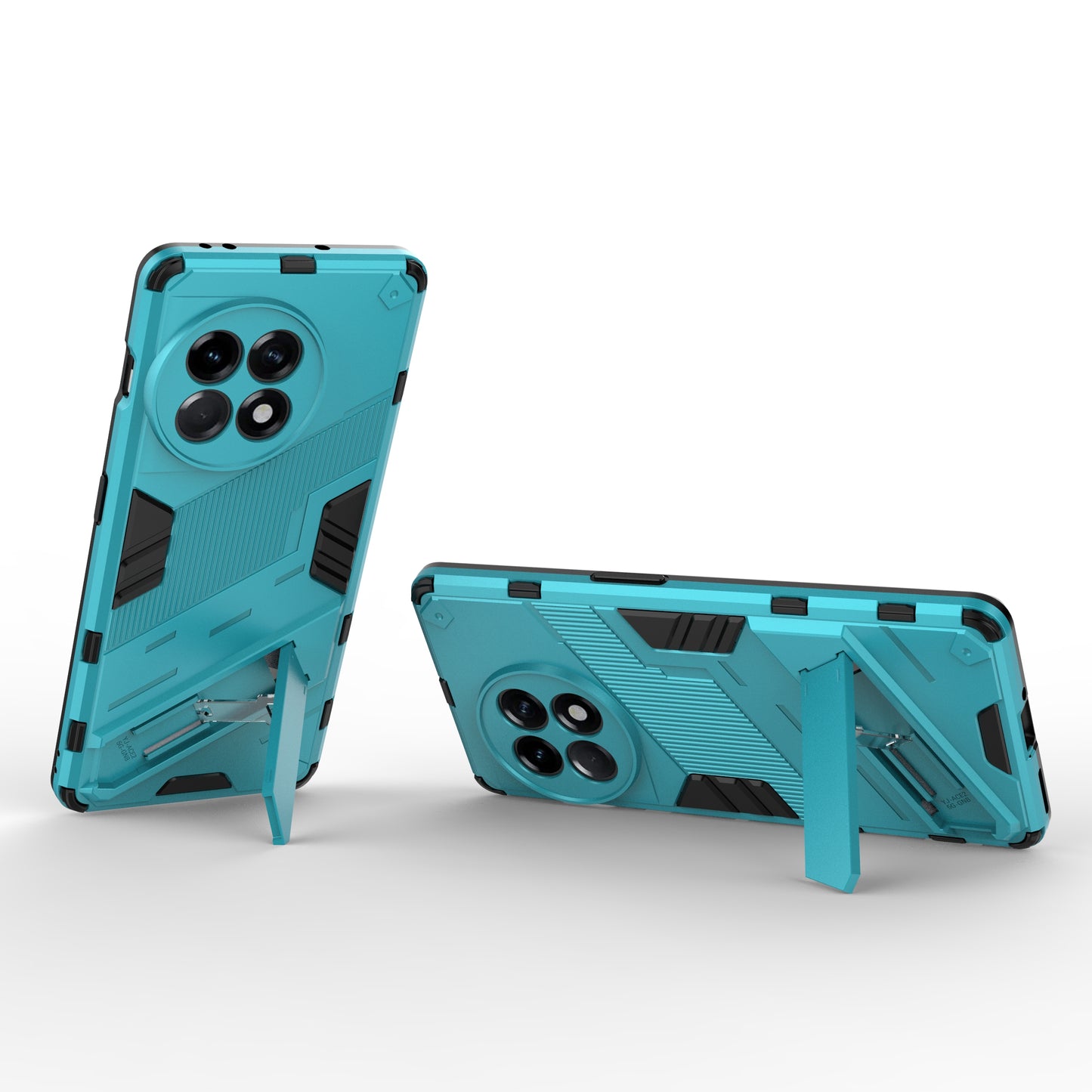 Anti-fall Phone Case for OnePlus Ace 2 5G / 11R 5G , Soft TPU Hard PC Mobile Phone Cover Kickstand - Baby Blue