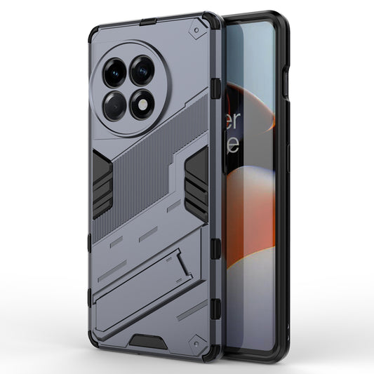 Anti-fall Phone Case for OnePlus Ace 2 5G / 11R 5G , Soft TPU Hard PC Mobile Phone Cover Kickstand - Dark Blue