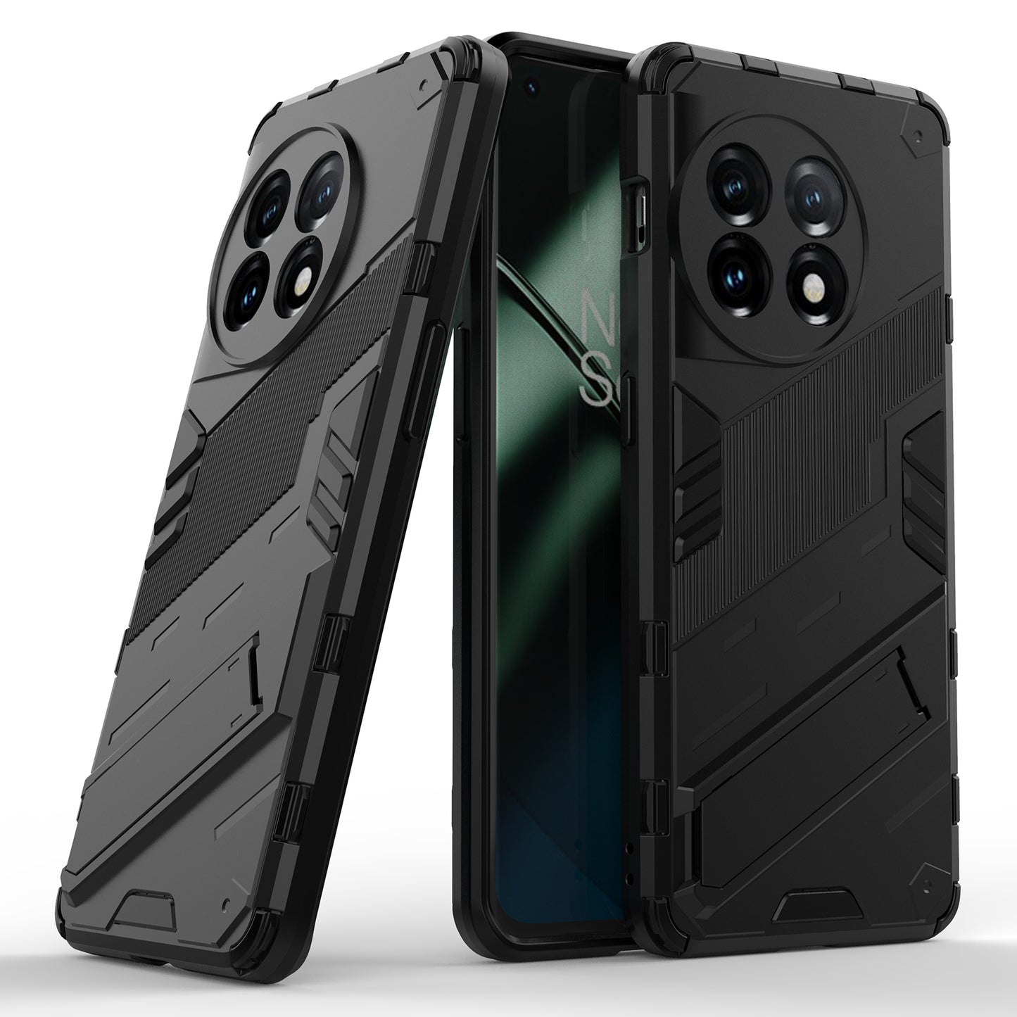 Phone Case for OnePlus 11 5G Kickstand TPU + PC Protective Cell Phone Cover - Black