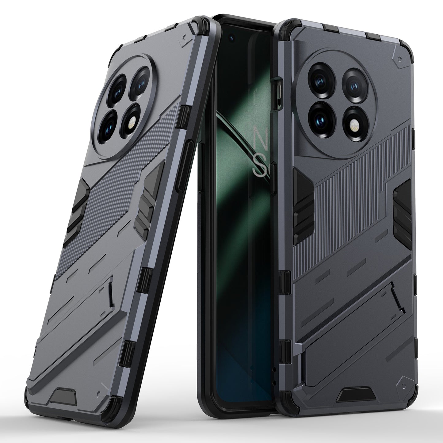 Phone Case for OnePlus 11 5G Kickstand TPU + PC Protective Cell Phone Cover - Dark Blue