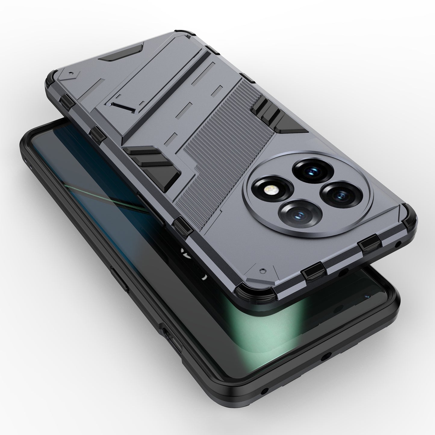 Phone Case for OnePlus 11 5G Kickstand TPU + PC Protective Cell Phone Cover - Dark Blue