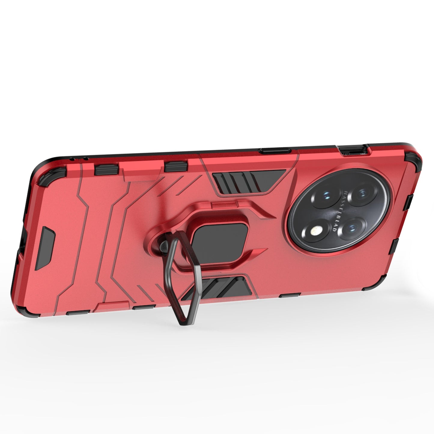 Ring Holder Kickstand Phone Case for OnePlus 11 5G TPU+PC Cell Phone Cover - Red