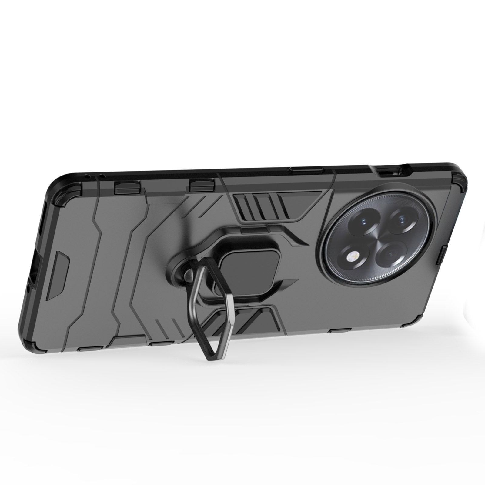 TPU+PC Phone Case for OnePlus Ace 2 5G / 11R 5G Ring Holder Kickstand Anti-drop Phone Cover - Black