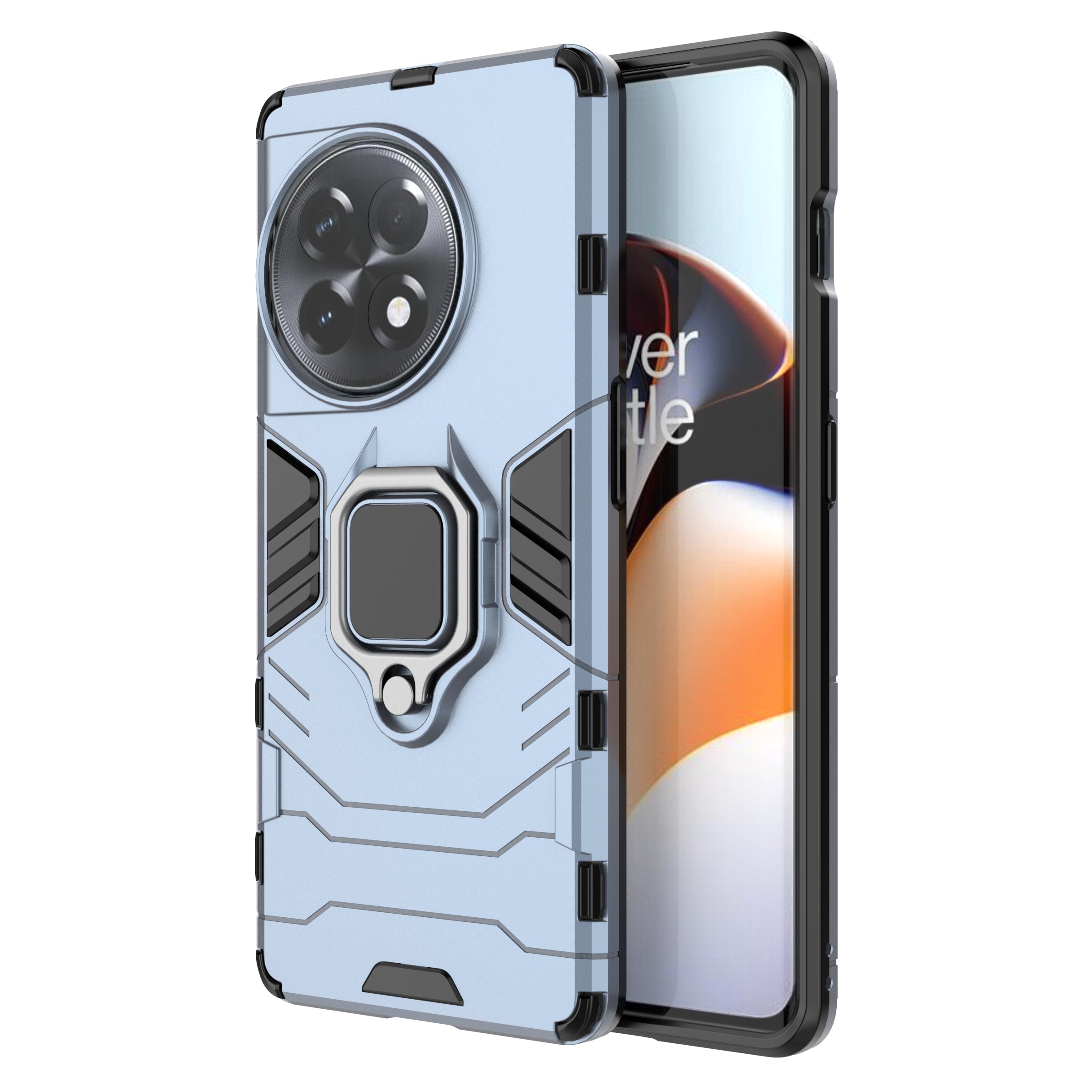 TPU+PC Phone Case for OnePlus Ace 2 5G / 11R 5G Ring Holder Kickstand Anti-drop Phone Cover - Blue