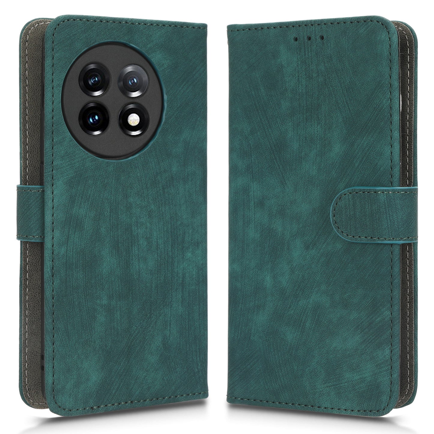 PU Leather Phone Case For OnePlus 11 5G Wallet Stand Protective Flip Phone Cover with RFID Blocking Protection - Green