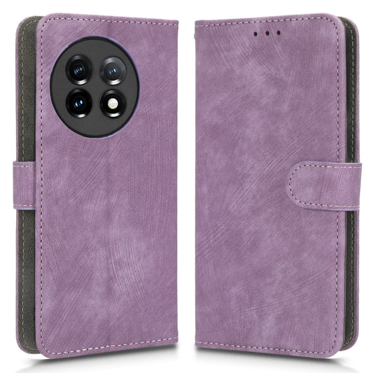 PU Leather Phone Case For OnePlus 11 5G Wallet Stand Protective Flip Phone Cover with RFID Blocking Protection - Purple