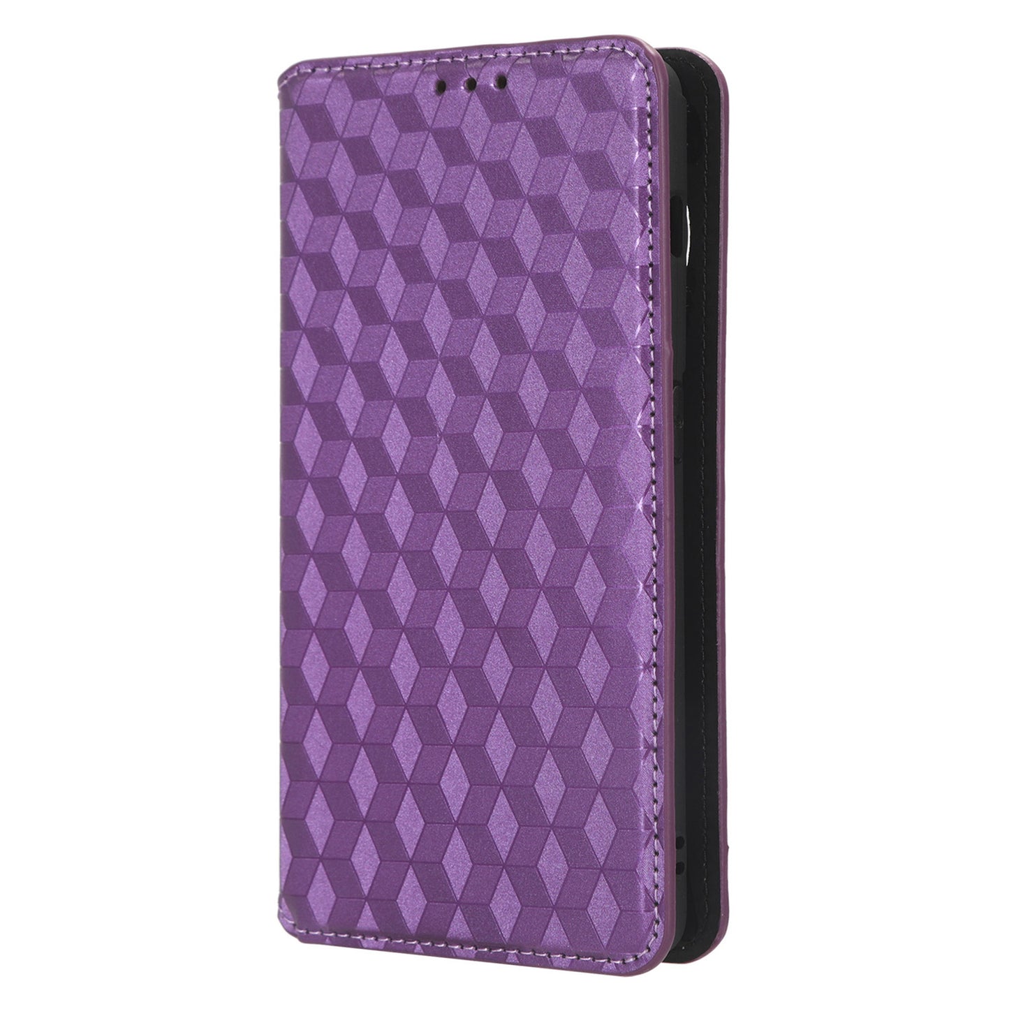 For OnePlus 11 5G Anti-scratch Protective Phone Case Stand Wallet Imprinted Rhombus Pattern PU Leather Phone Cover - Purple