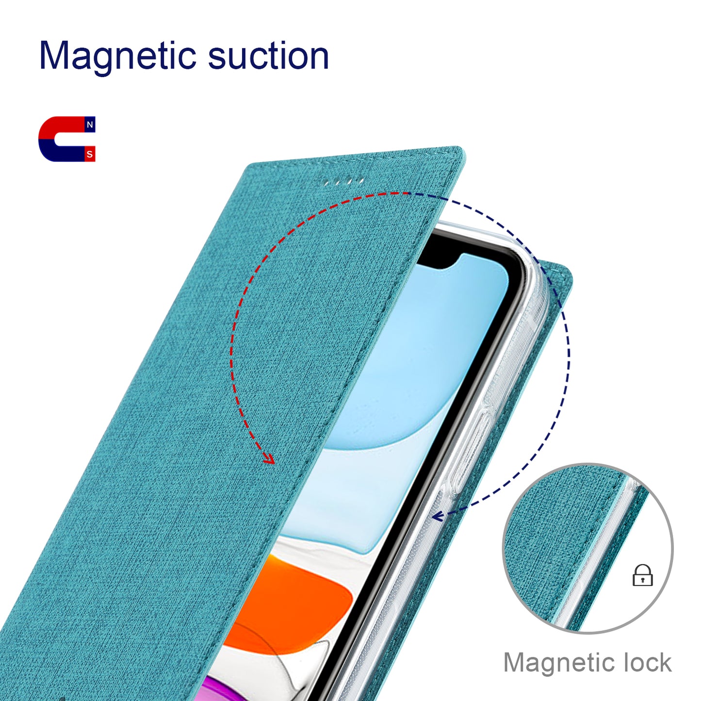 VILI DMX Series for OnePlus 11 5G PU Leather Phone Case Card Slots Mobile Phone Stand Cover - Blue