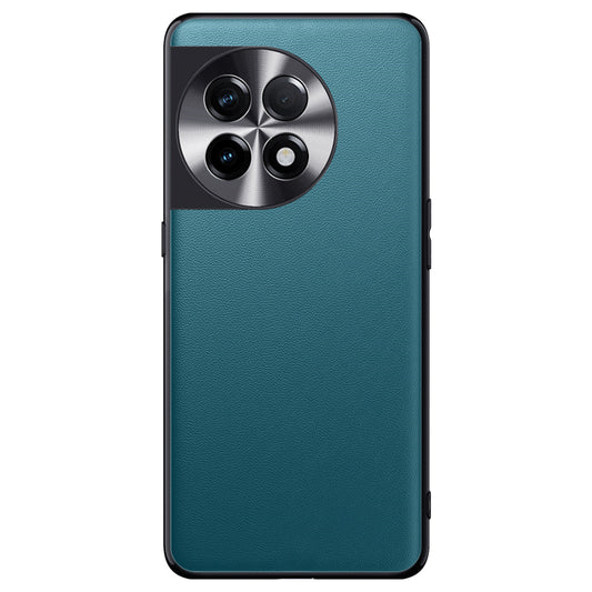 For OnePlus 11 5G PU Leather Coated TPU + PC Non-Slip Case Metal Lens Design Protective Phone Cover - Green