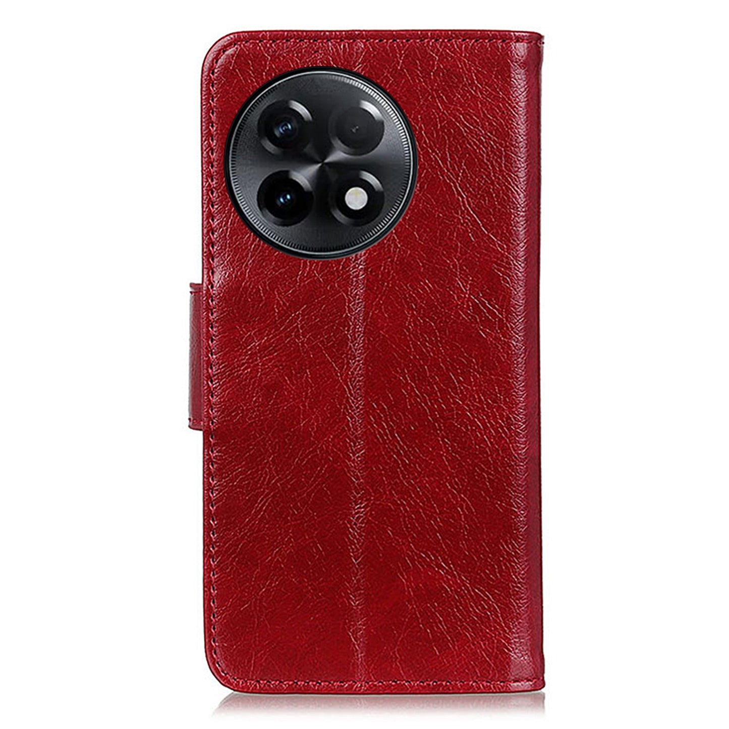Shockproof Phone Case For OnePlus Ace 2 5G / 11R 5G Split Leather Nappa Texture Flip Wallet Stand Cell Phone Cover - Red
