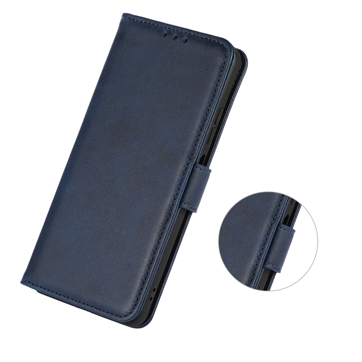 PU Leather Phone Cover For OnePlus Ace 2 5G / 11R 5G , Cowhide Texture Anti-scratch Cell Phone Case with Stand Wallet - Blue
