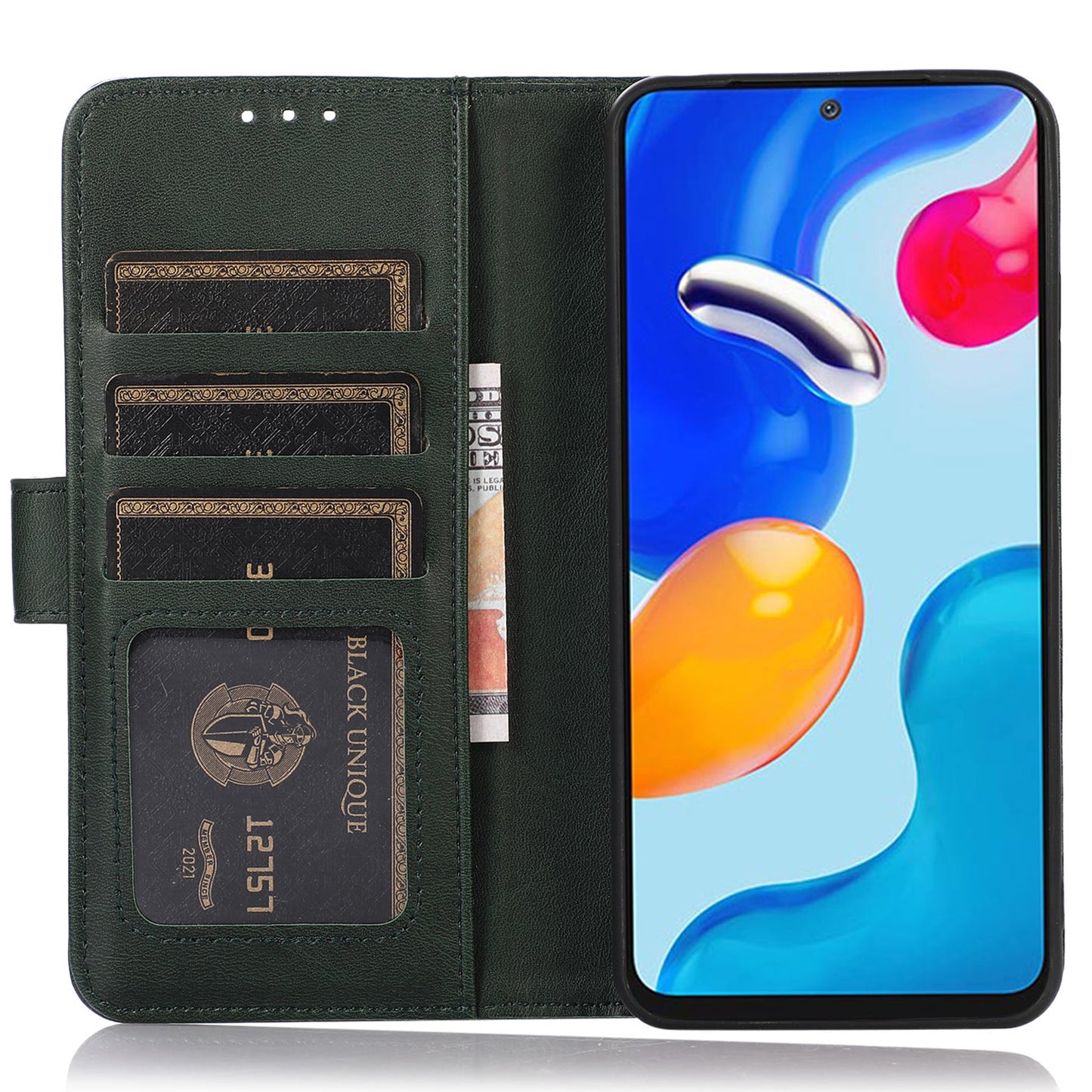 PU Leather Phone Cover For OnePlus Ace 2 5G / 11R 5G , Cowhide Texture Anti-scratch Cell Phone Case with Stand Wallet - Green