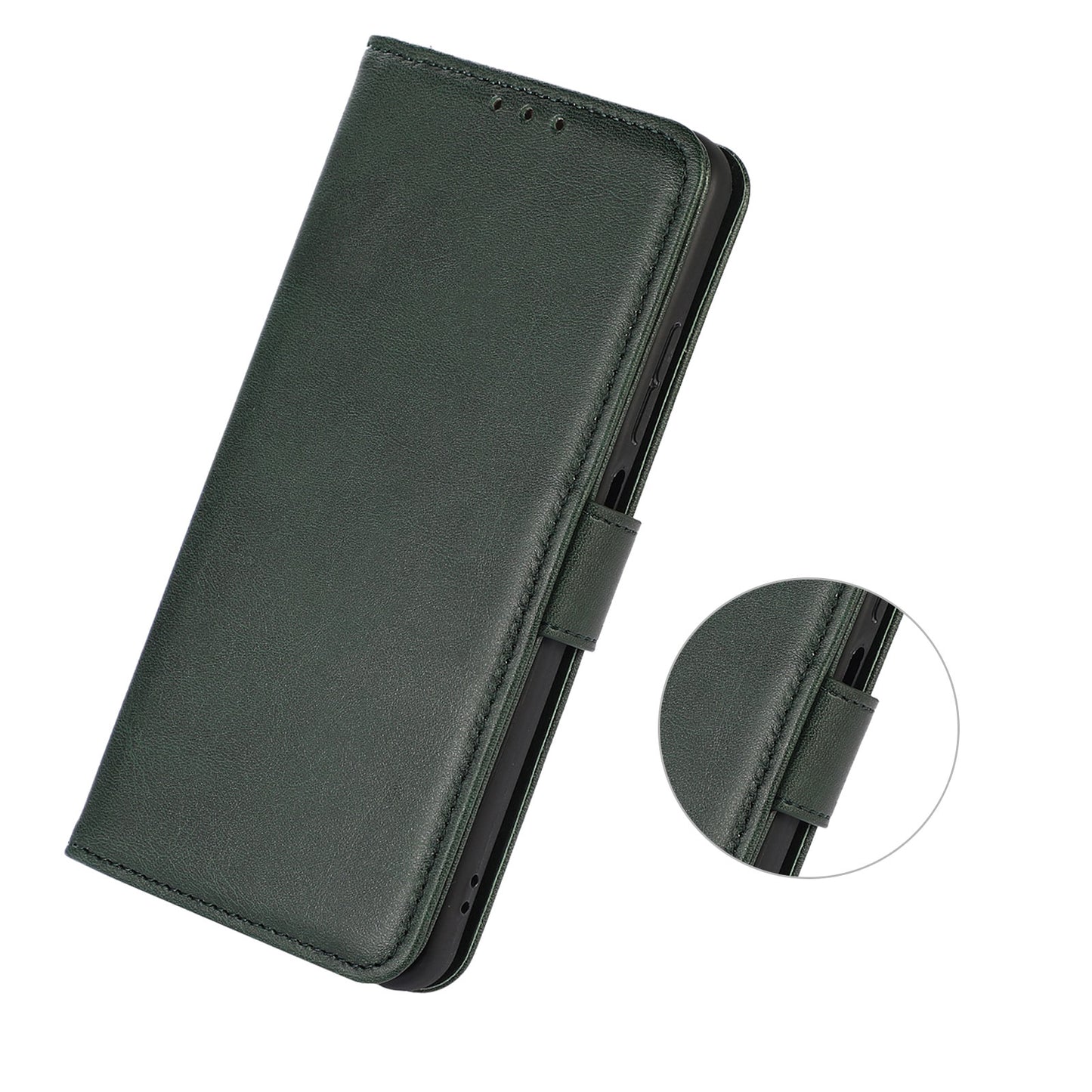 PU Leather Phone Cover For OnePlus Ace 2 5G / 11R 5G , Cowhide Texture Anti-scratch Cell Phone Case with Stand Wallet - Green