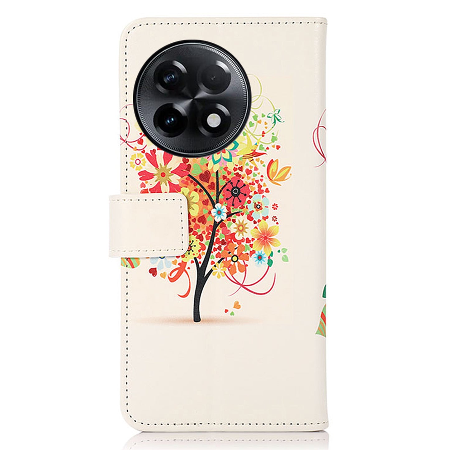 For OnePlus Ace 2 5G / 11R 5G Pattern Printing Phone Case Wallet Stand PU Leather Protective Phone Cover - Red Tree
