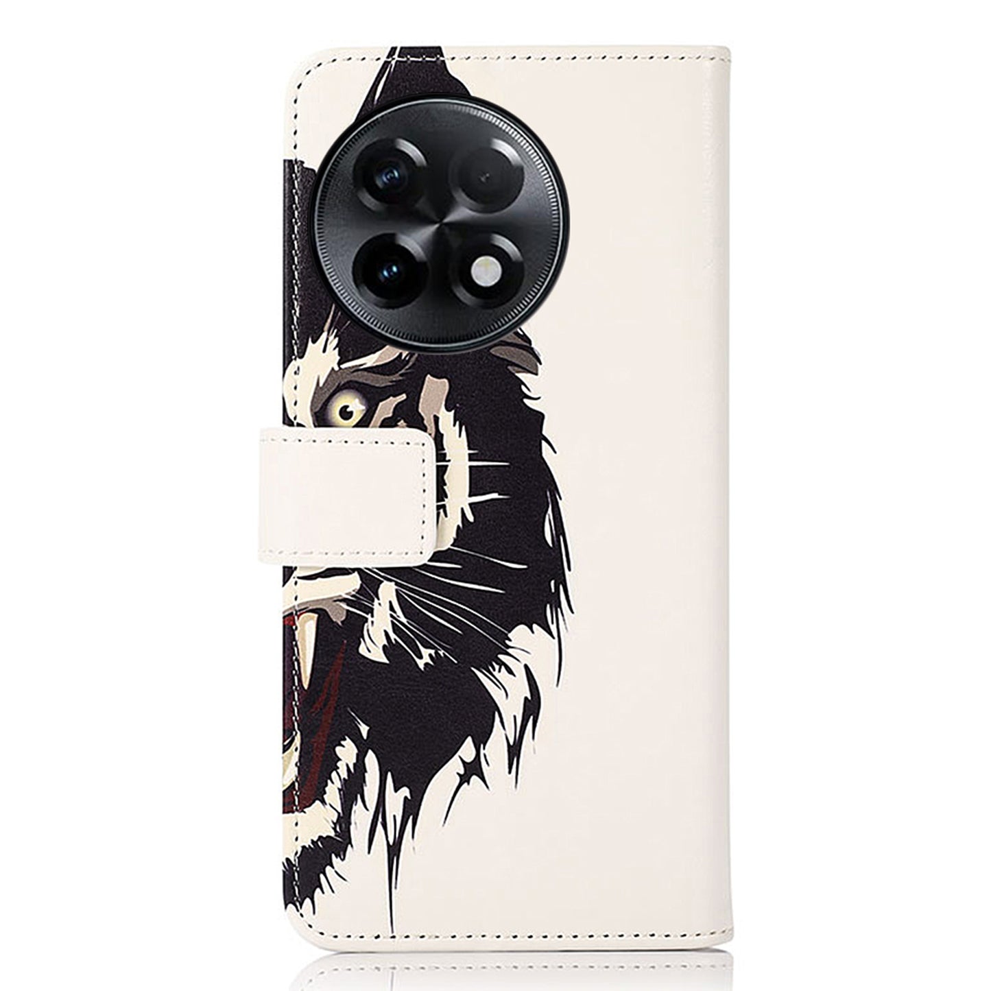 For OnePlus Ace 2 5G / 11R 5G Pattern Printing Phone Case Wallet Stand PU Leather Protective Phone Cover -  Tiger