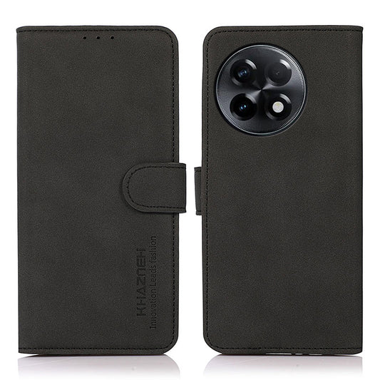 KHAZNEH Protective Phone Case For OnePlus Ace 2 5G / 11R 5G Flip Leather Textured Phone Cover Stand Wallet - Black