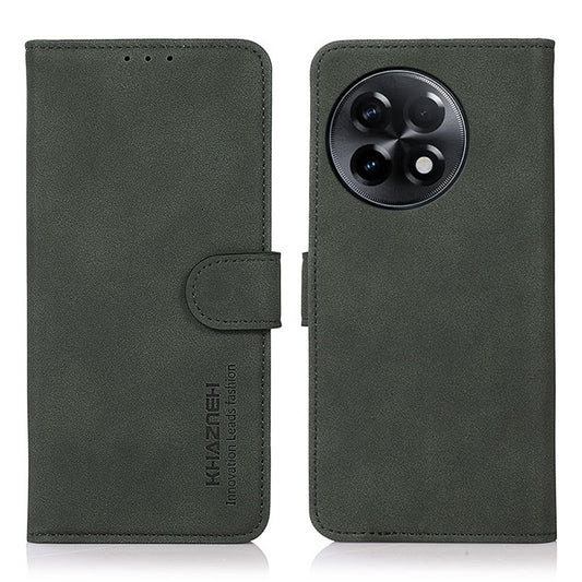 KHAZNEH Protective Phone Case For OnePlus Ace 2 5G / 11R 5G Flip Leather Textured Phone Cover Stand Wallet - Green