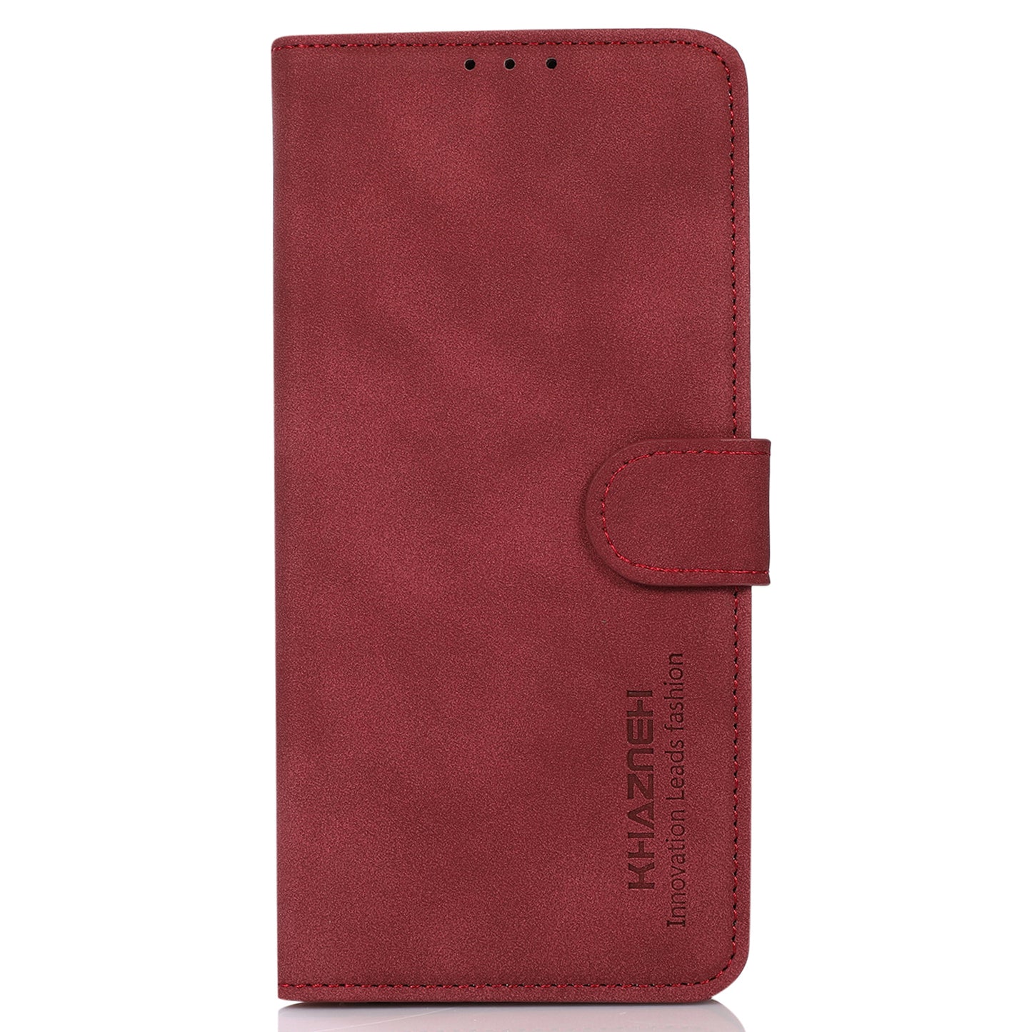 KHAZNEH Protective Phone Case For OnePlus Ace 2 5G / 11R 5G Flip Leather Textured Phone Cover Stand Wallet - Red