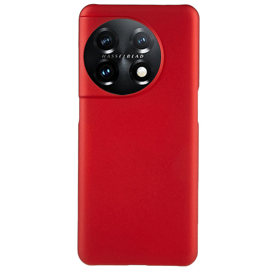 For OnePlus 11 5G Rubberized Texture Phone Case Hard PC Anti-fingerprints Phone Cover - Red