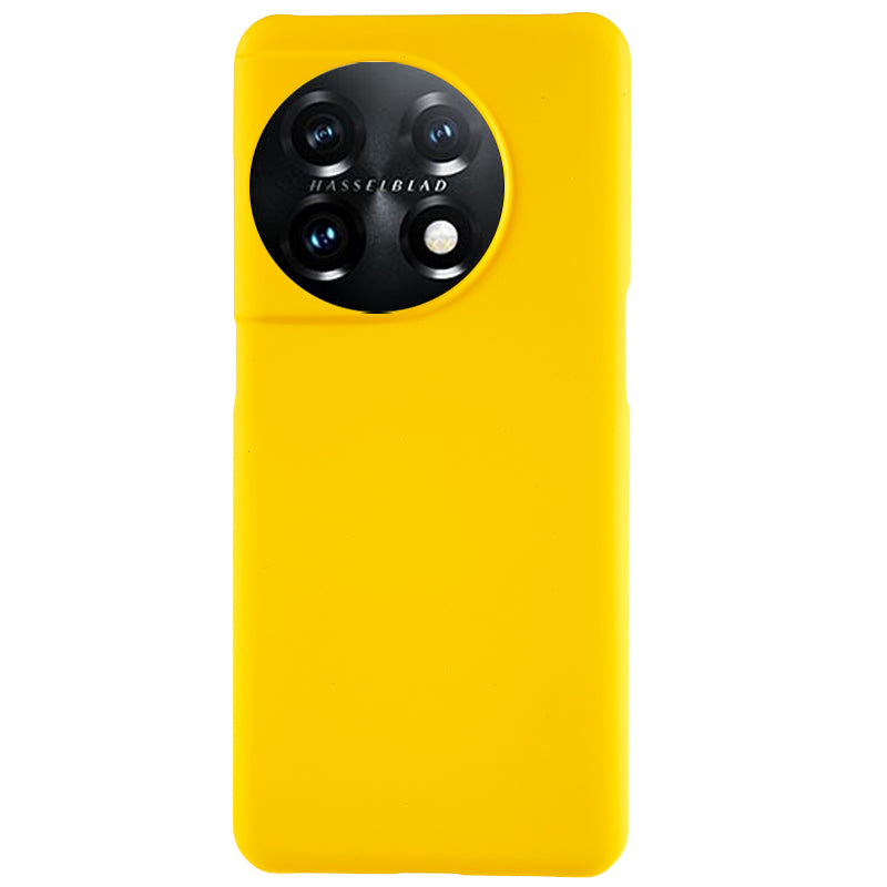 For OnePlus 11 5G Rubberized Texture Phone Case Hard PC Anti-fingerprints Phone Cover - Yellow
