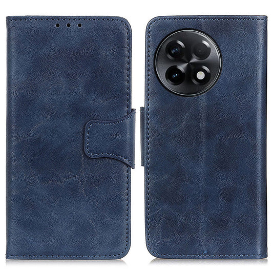 For OnePlus Ace 2 5G / 11R 5G Crazy Horse Texture Cover Split Leather Wallet Phone Stand Case - Blue