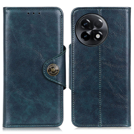 KHAZHEN Phone Case for OnePlus Ace 2 5G / 11R 5G , PU Leather Wallet Textured Stand Protective Phone Cover - Blue